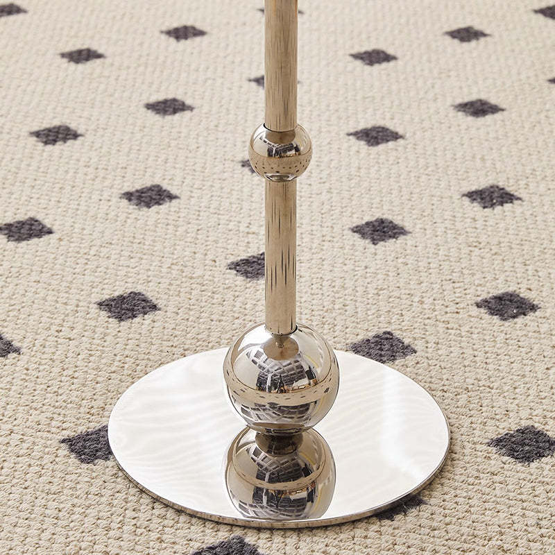 Modern Round Glass Iron Tray Side Table