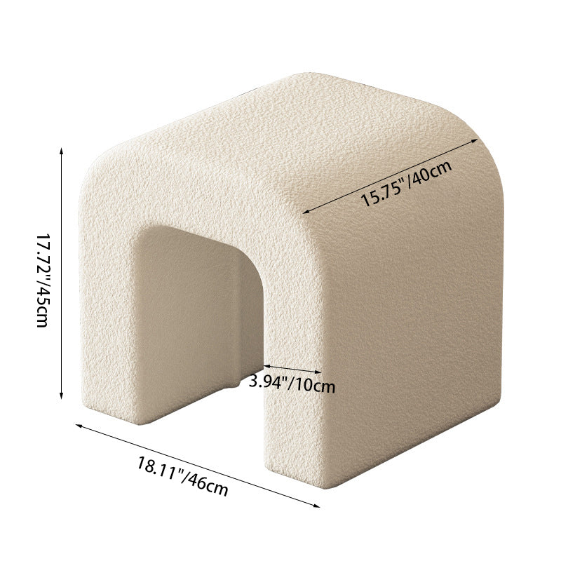 Scandinavian Geometric Lambswool Vanity Stool