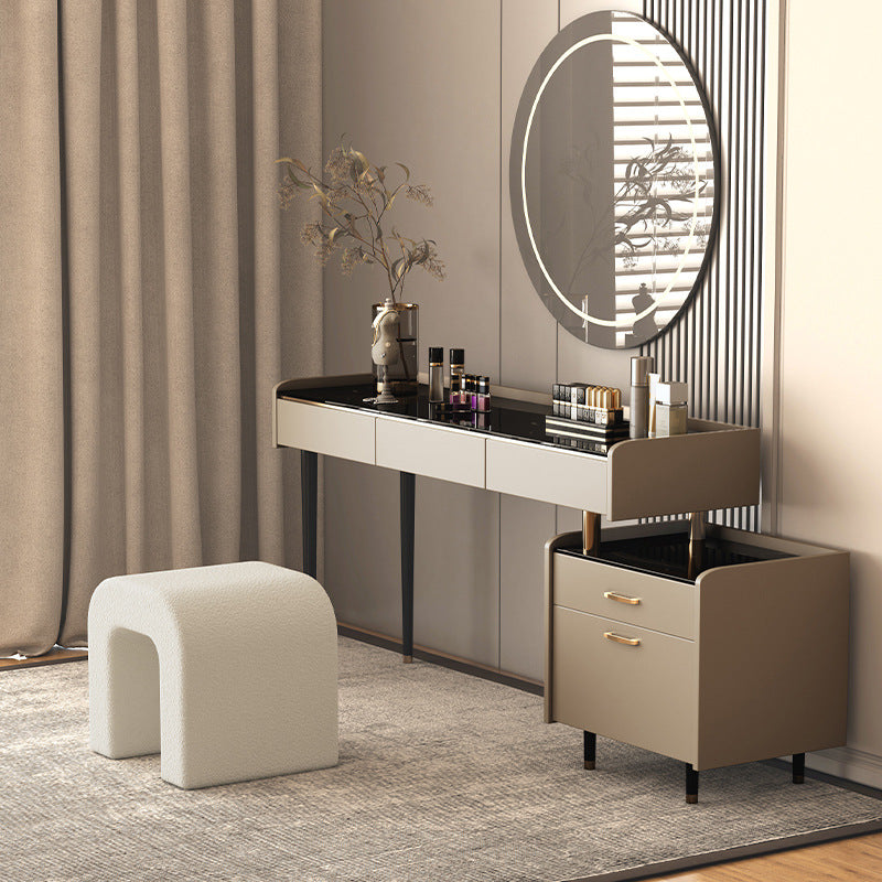 Scandinavian Geometric Lambswool Vanity Stool