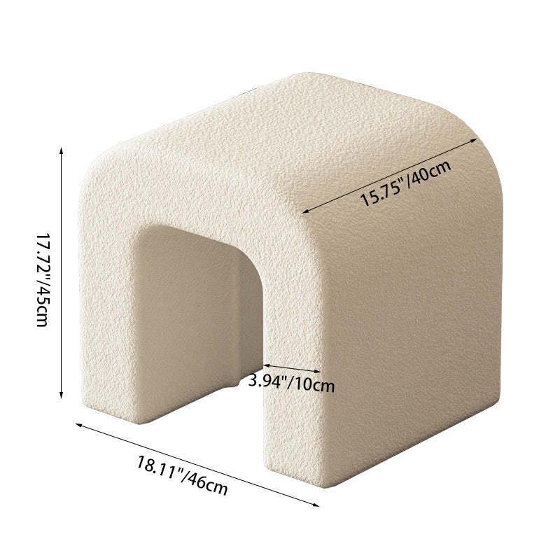 Scandinavian Geometric Lambswool Vanity Stool