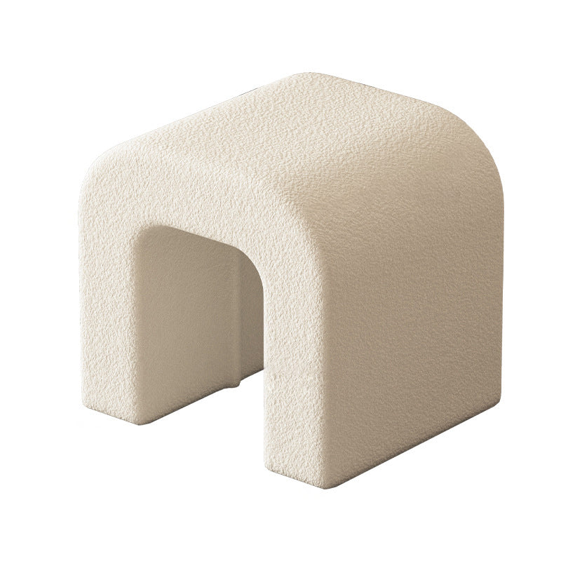 Scandinavian Geometric Lambswool Vanity Stool