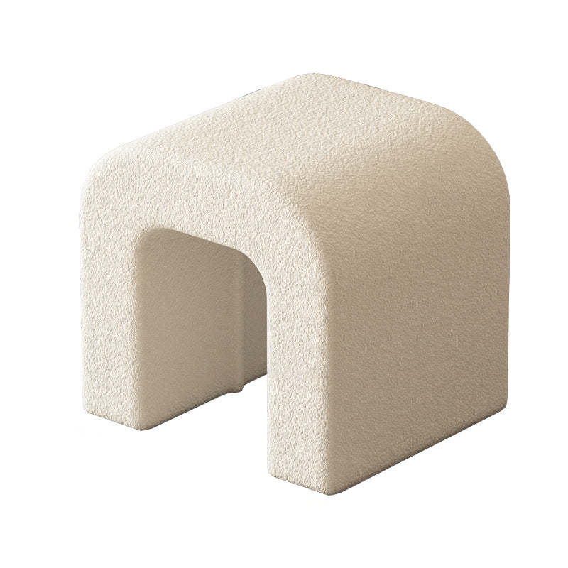 Scandinavian Geometric Lambswool Vanity Stool
