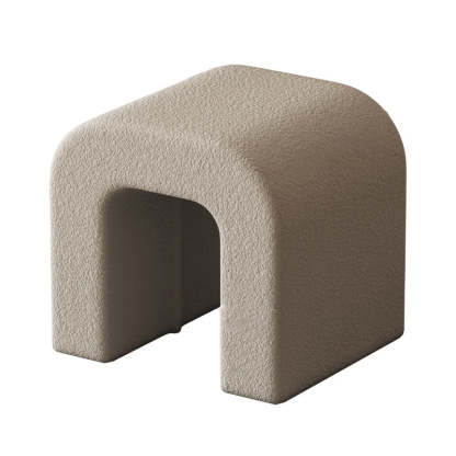 Scandinavian Geometric Lambswool Vanity Stool