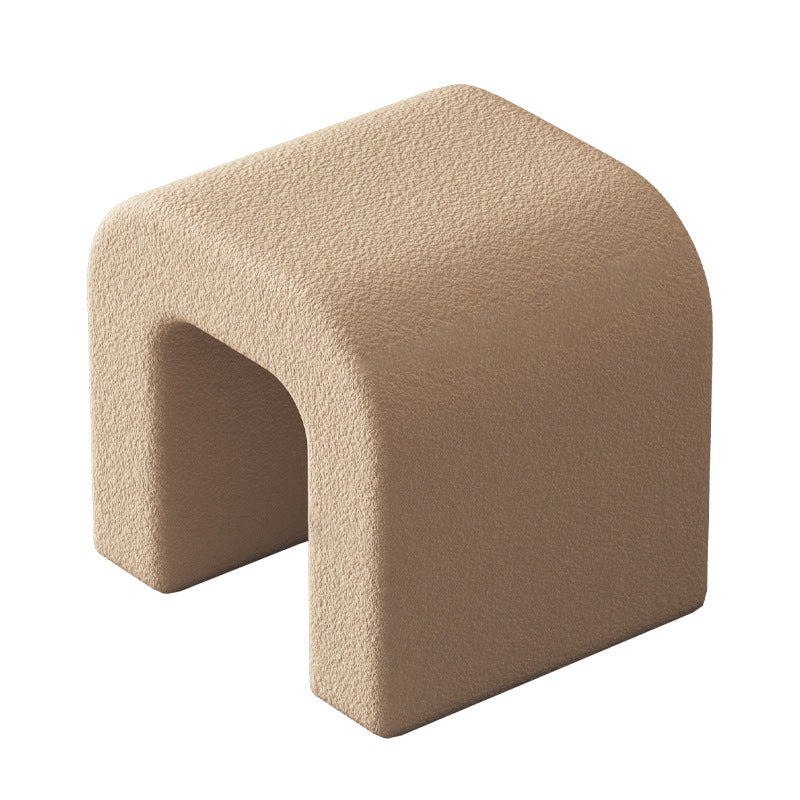Scandinavian Geometric Lambswool Vanity Stool