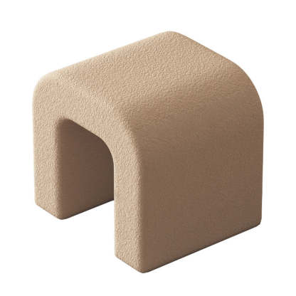 Scandinavian Geometric Lambswool Vanity Stool