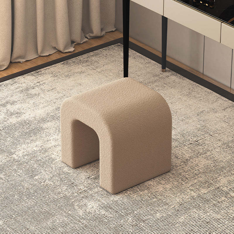 Scandinavian Geometric Lambswool Vanity Stool