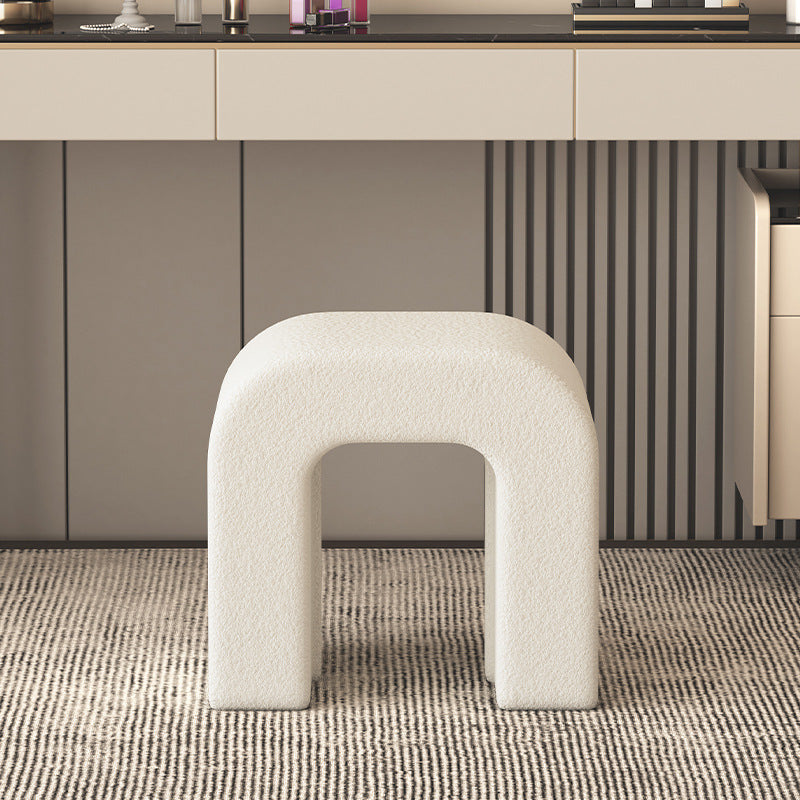 Scandinavian Geometric Lambswool Vanity Stool