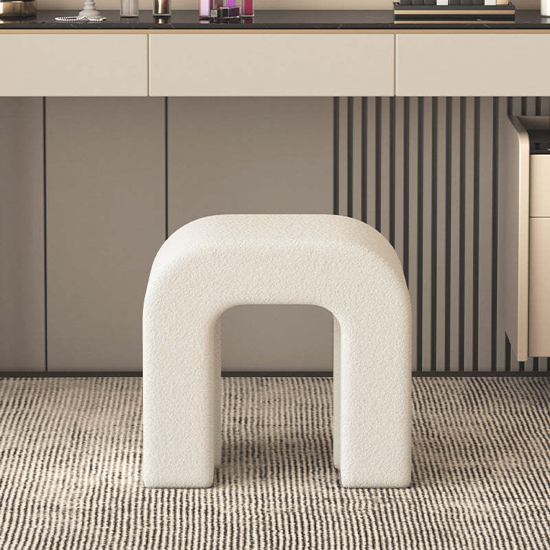 Scandinavian Geometric Lambswool Vanity Stool