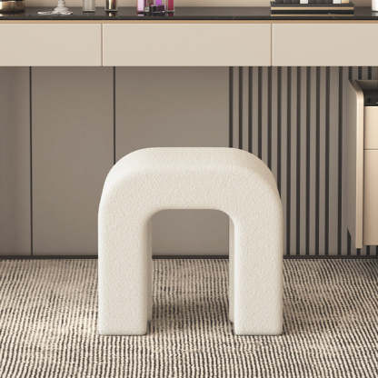 Scandinavian Geometric Lambswool Vanity Stool