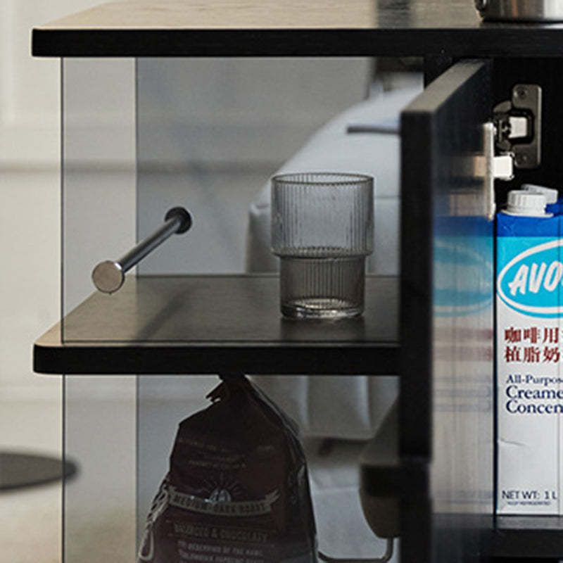 Contemporary Square Glass Side Cabinet