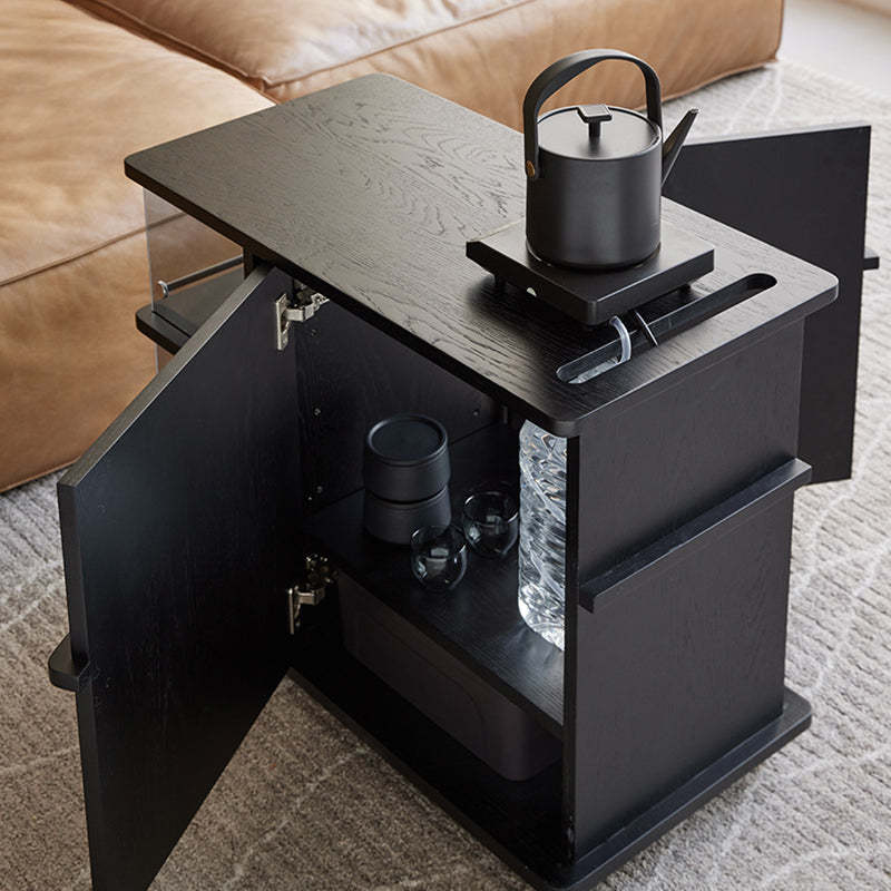 Contemporary Square Glass Side Cabinet