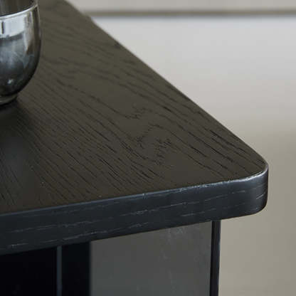 Contemporary Square Glass Side Cabinet