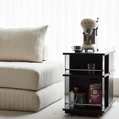 Contemporary Square Glass Side Cabinet