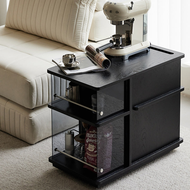 Contemporary Square Glass Side Cabinet