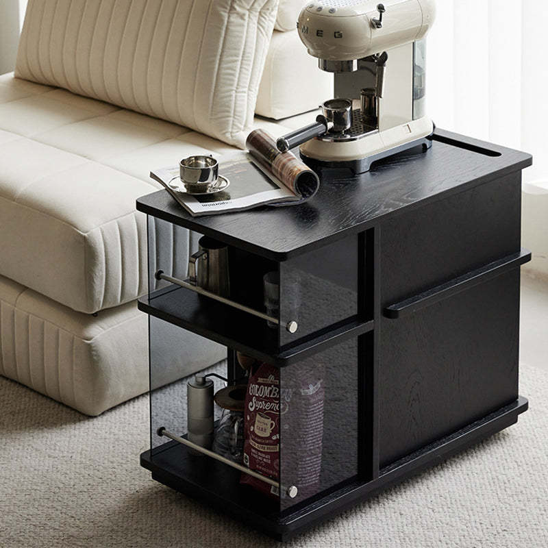 Contemporary Square Glass Side Cabinet