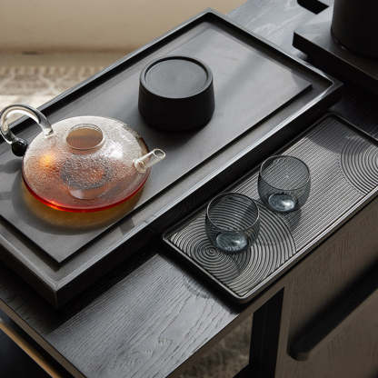 Contemporary Square Glass Side Cabinet