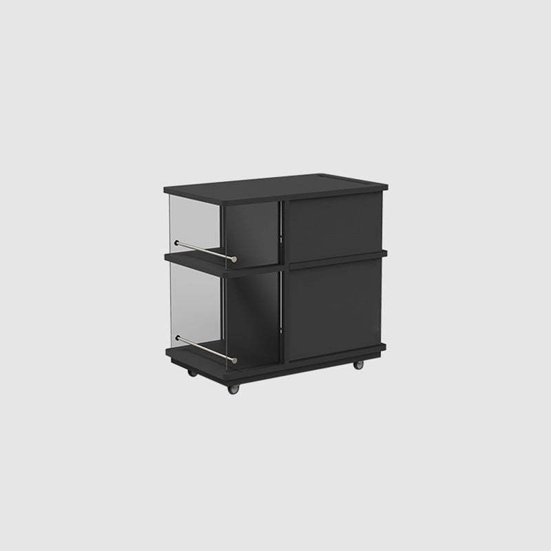 Contemporary Square Glass Side Cabinet