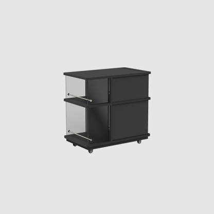 Contemporary Square Glass Side Cabinet