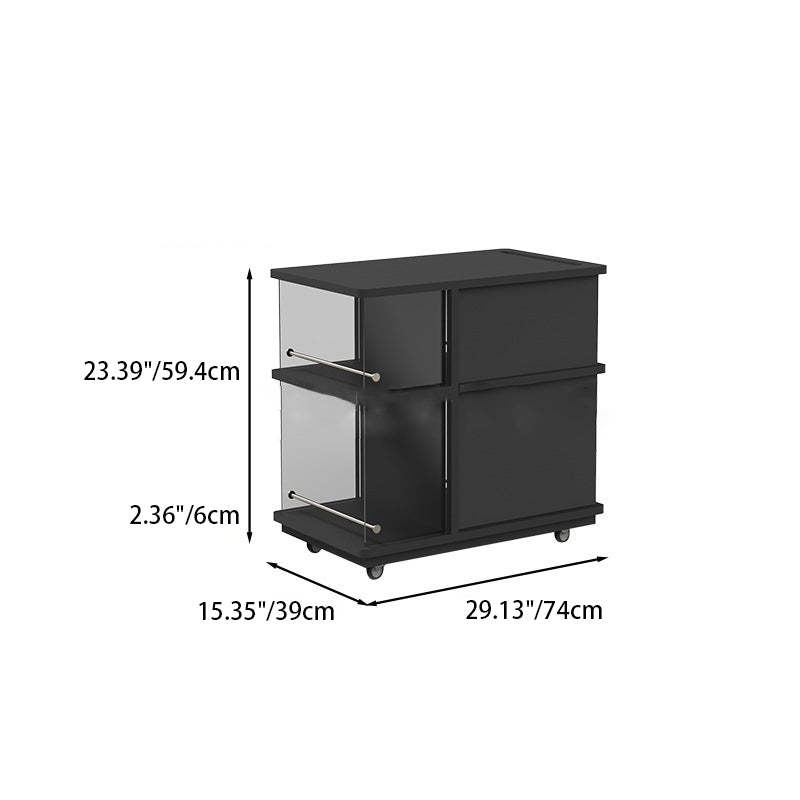 Contemporary Square Glass Side Cabinet