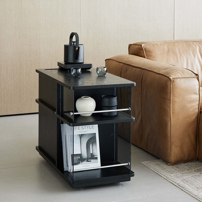 Contemporary Square Glass Side Cabinet