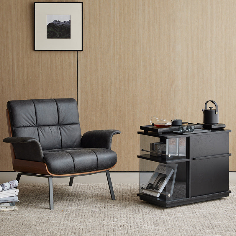 Minimalist storage square gray side tables