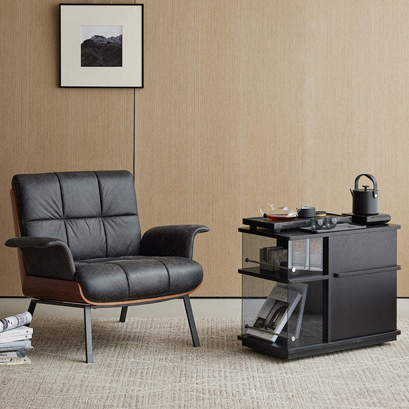 Contemporary Square Glass Side Cabinet