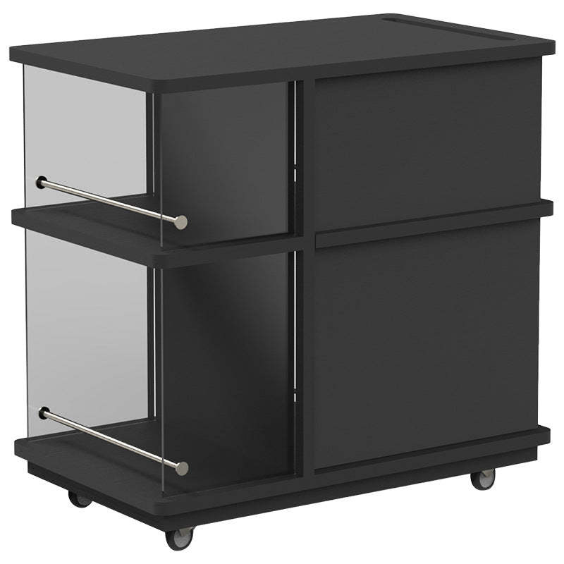 Contemporary Square Glass Side Cabinet