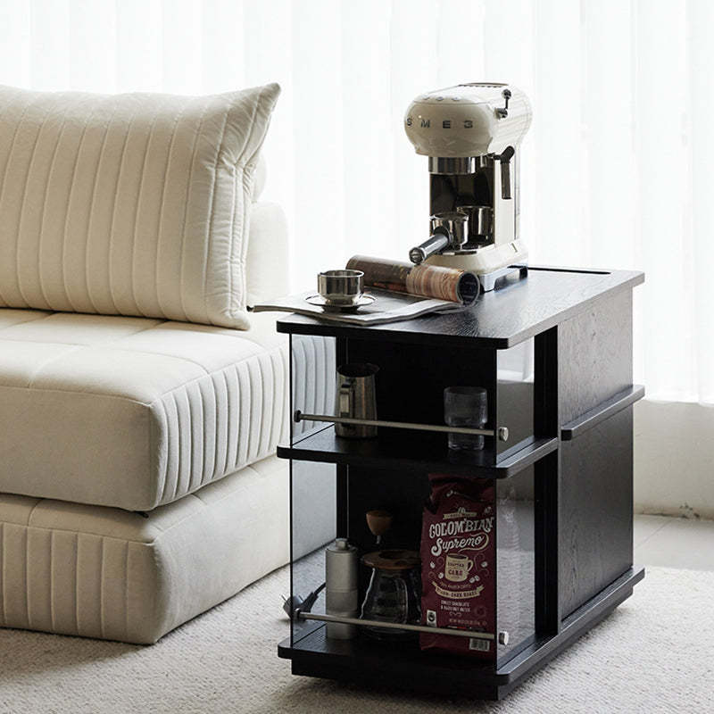 Contemporary Square Glass Side Cabinet