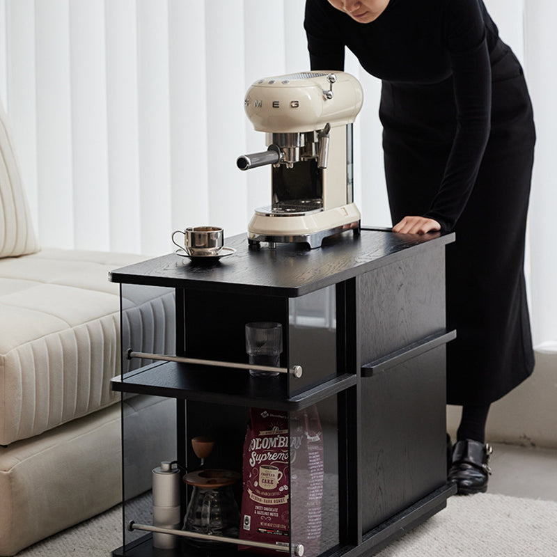 Contemporary Square Glass Side Cabinet