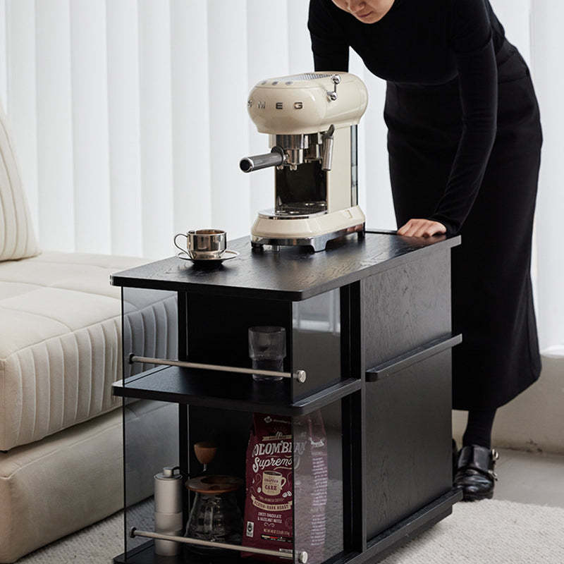 Contemporary Square Glass Side Cabinet