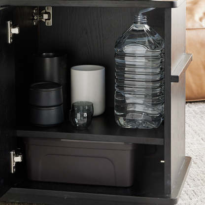 Contemporary Square Glass Side Cabinet