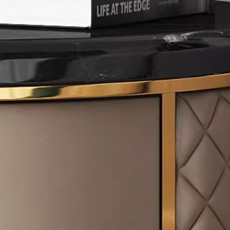 Nordic Round Marble 2-Drawer Nightstand