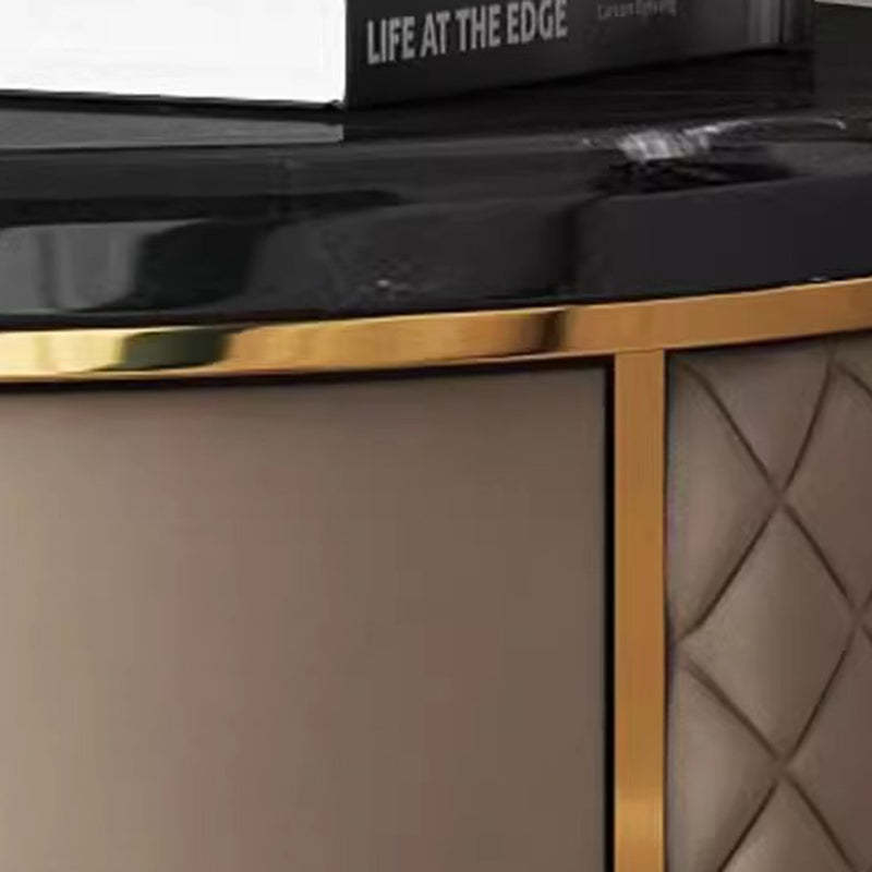 Nordic Round Marble 2-Drawer Nightstand