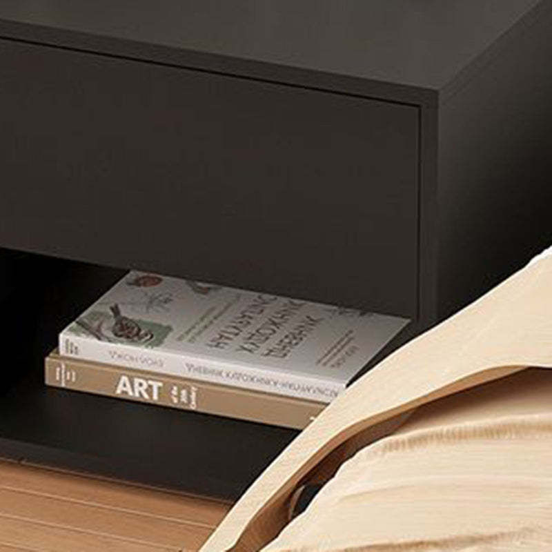 Minimalist Square 1-Drawer Nightstand — B / White