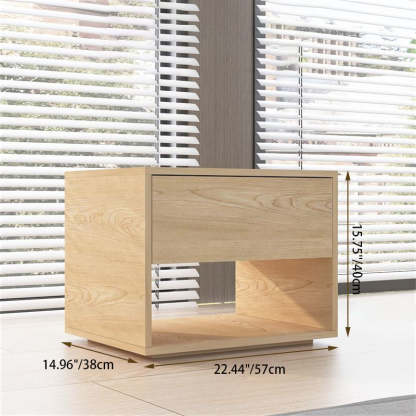 Minimalist 1-Drawer Nightstand — B / Wood Color