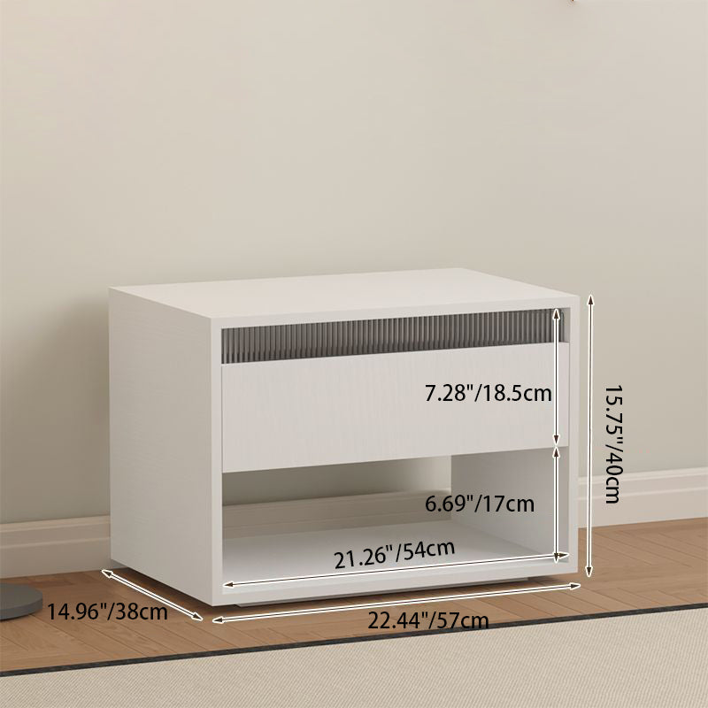 Minimalist Square 1-Drawer Nightstand — B / Wood Color