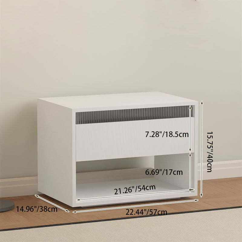 Minimalist Square 1-Drawer Nightstand — B / Wood Color
