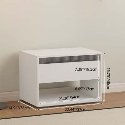 Minimalist 1-Drawer Nightstand — B / Black