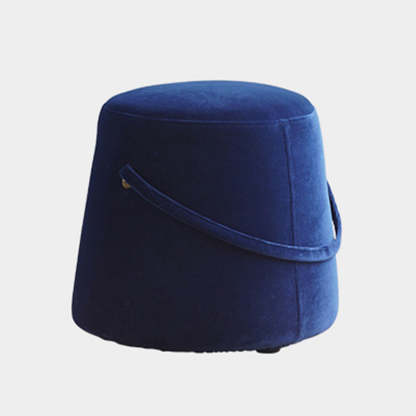 Modern Round Fabric Footstool — C / Sky Blue