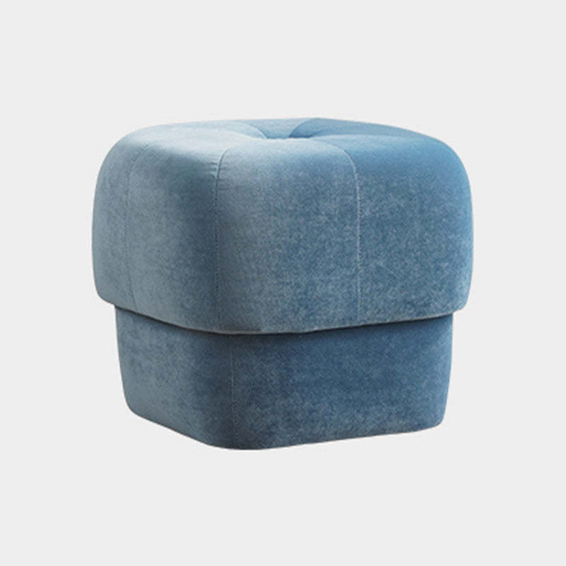 Modern Round Fabric Footstool — B / Green