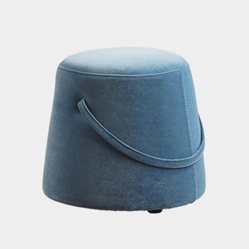 Modern Round Fabric Footstool — C / Green