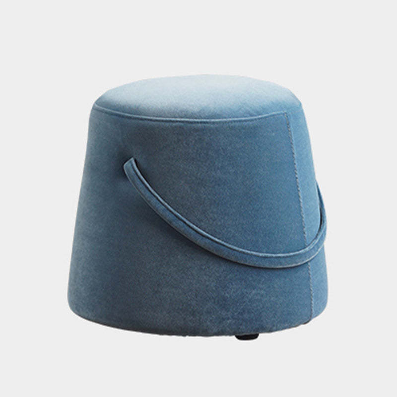Modern Round Fabric Footstool — C / Green