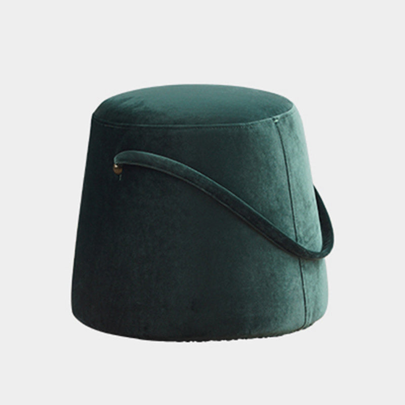 Modern Round Fabric Footstool