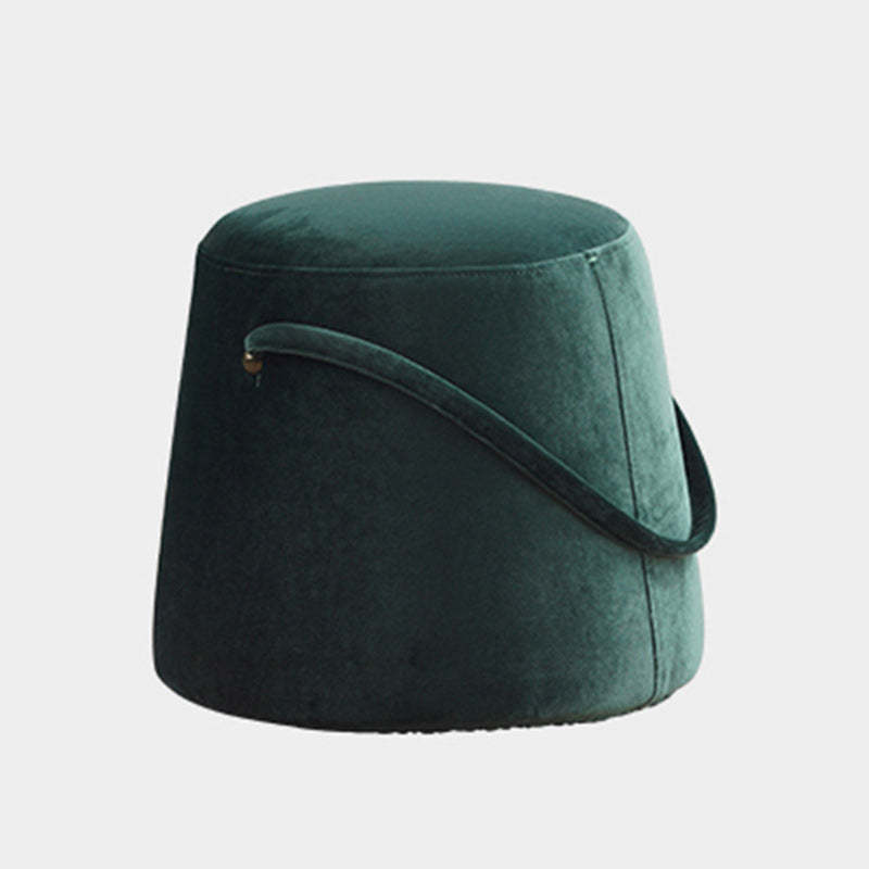 Modern Round Fabric Footstool