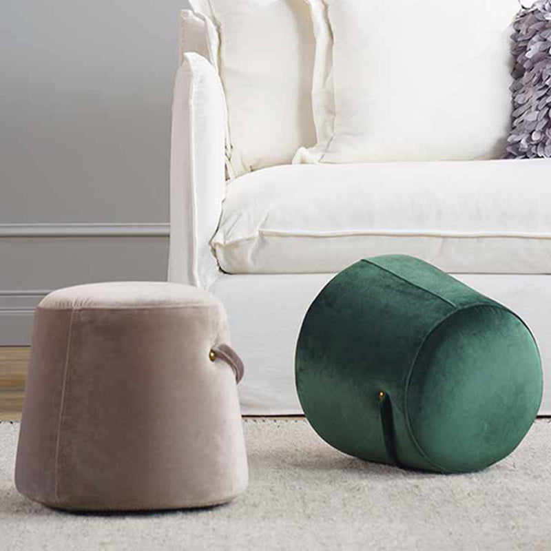 Modern Round Fabric Footstool — A / Dark Blue