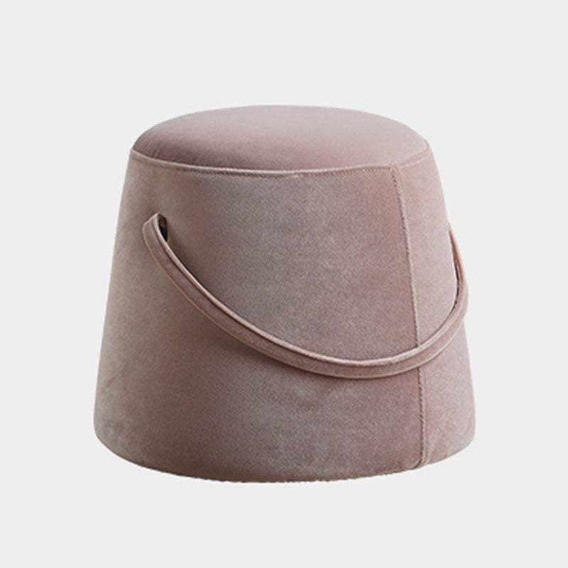Modern Round Fabric Footstool — C / Dark Blue
