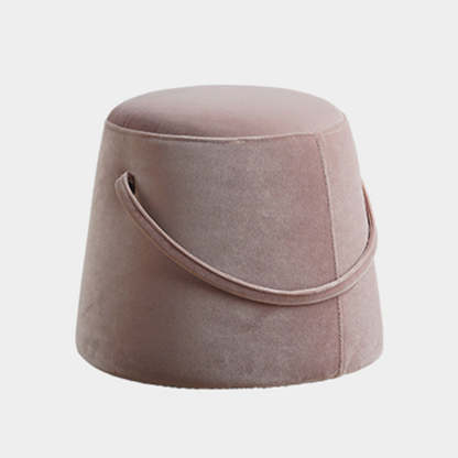 Modern Round Fabric Footstool — C / Dark Blue