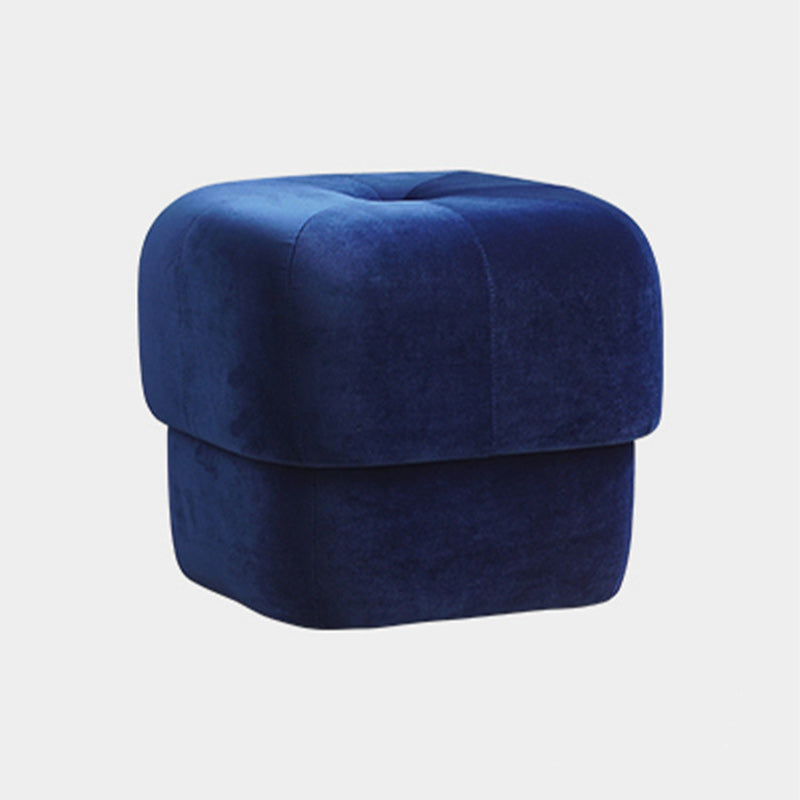 Modern Round Fabric Footstool — B / Sky Blue