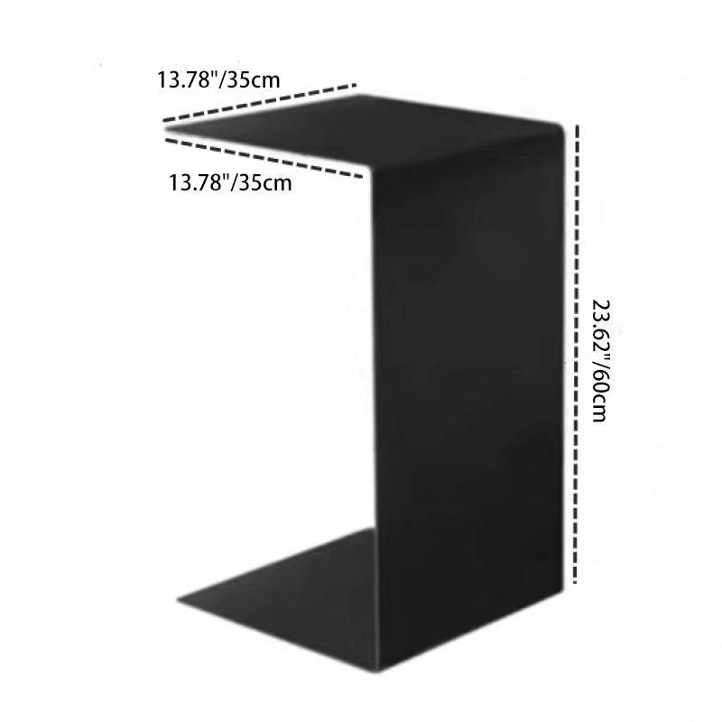 Minimalist Geometric Steel 2-Tier End Table — Silver