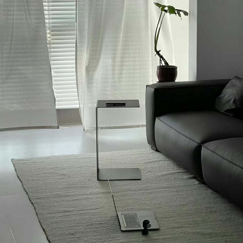 Minimalist Geometric Steel 2-Tier End Table